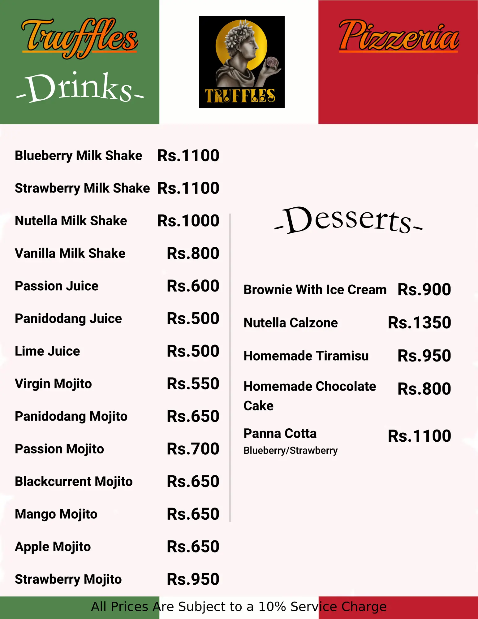 truffles pizzeria drinks