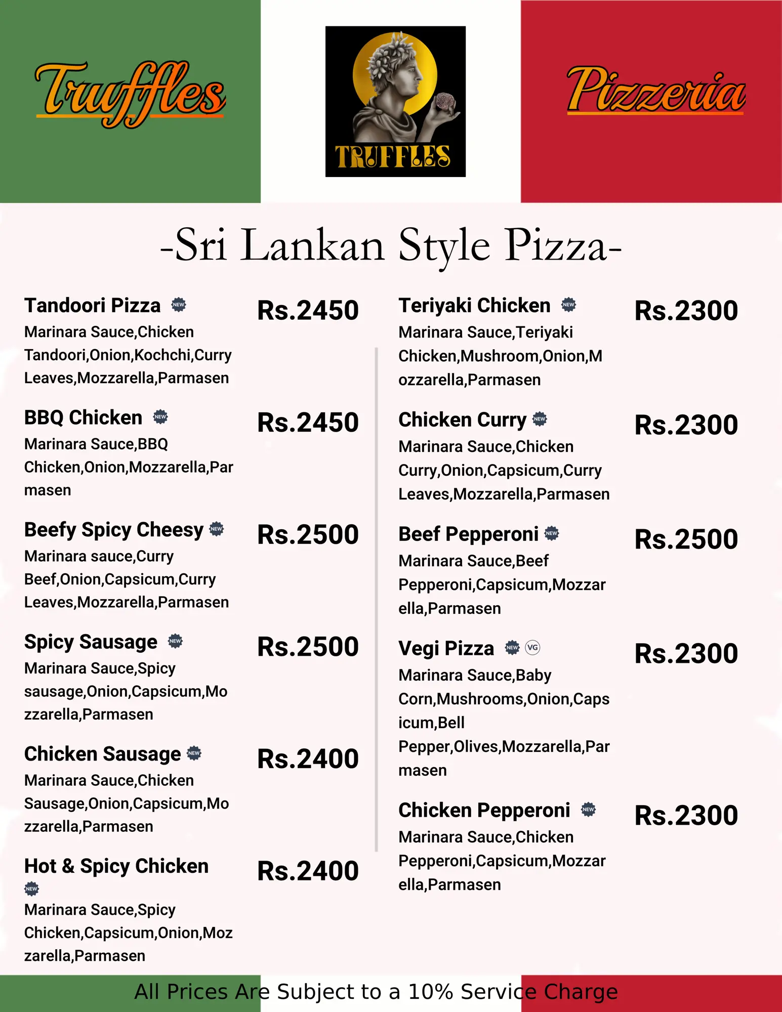 truffles pizzeria sri lankan style pizzas
