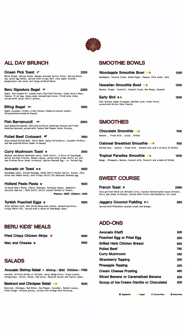 beru café colombo menu 1